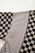 Mixed Checkered Patchwork Drop Shoulder High Low Top